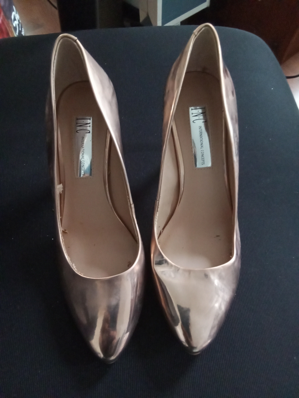 INC International Concepts Metallic Rose Gold Pointed Pumps